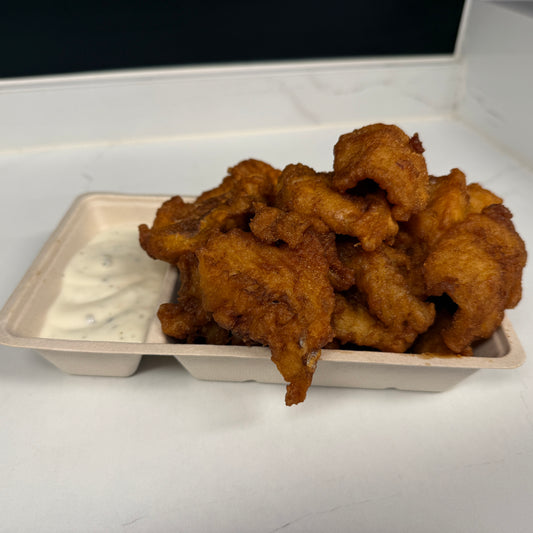 Gebakken kibbeling portie bakje