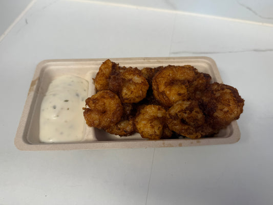 Gebakken portie garnalen