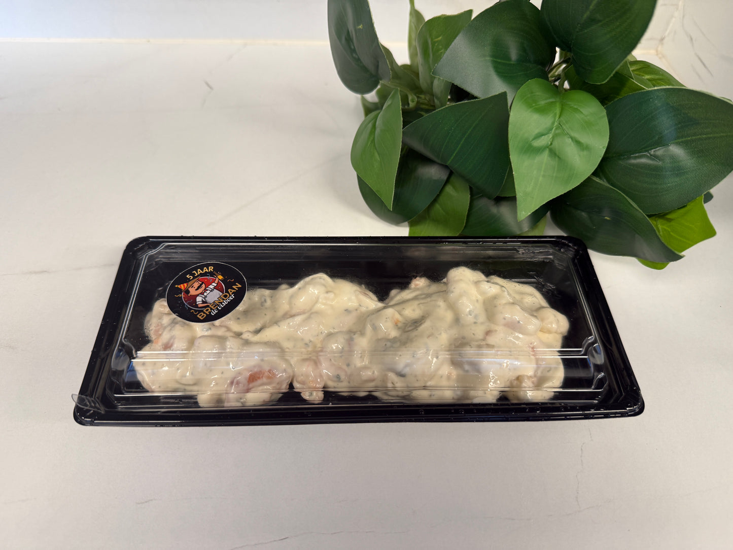 Garnalen in look salade